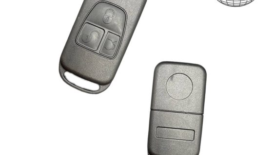Mercedes Benz 3 mygtukų apverčiamas nuotolinio valdymo pulto raktų ruošinys su 2 takelių ašmenimis (be logotipo)