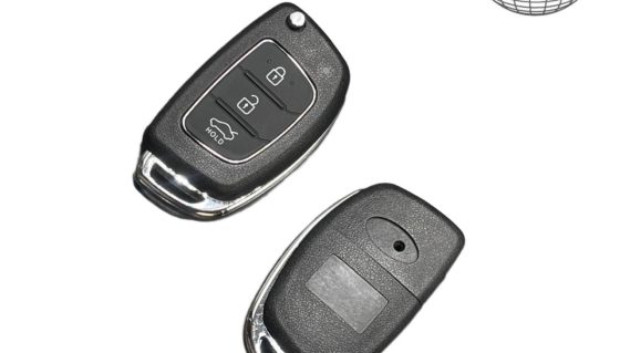 Hyundai Santa Fe/IX45 3 mygtukų apverčiamas nuotolinio valdymo rakto tuščias su Toy40