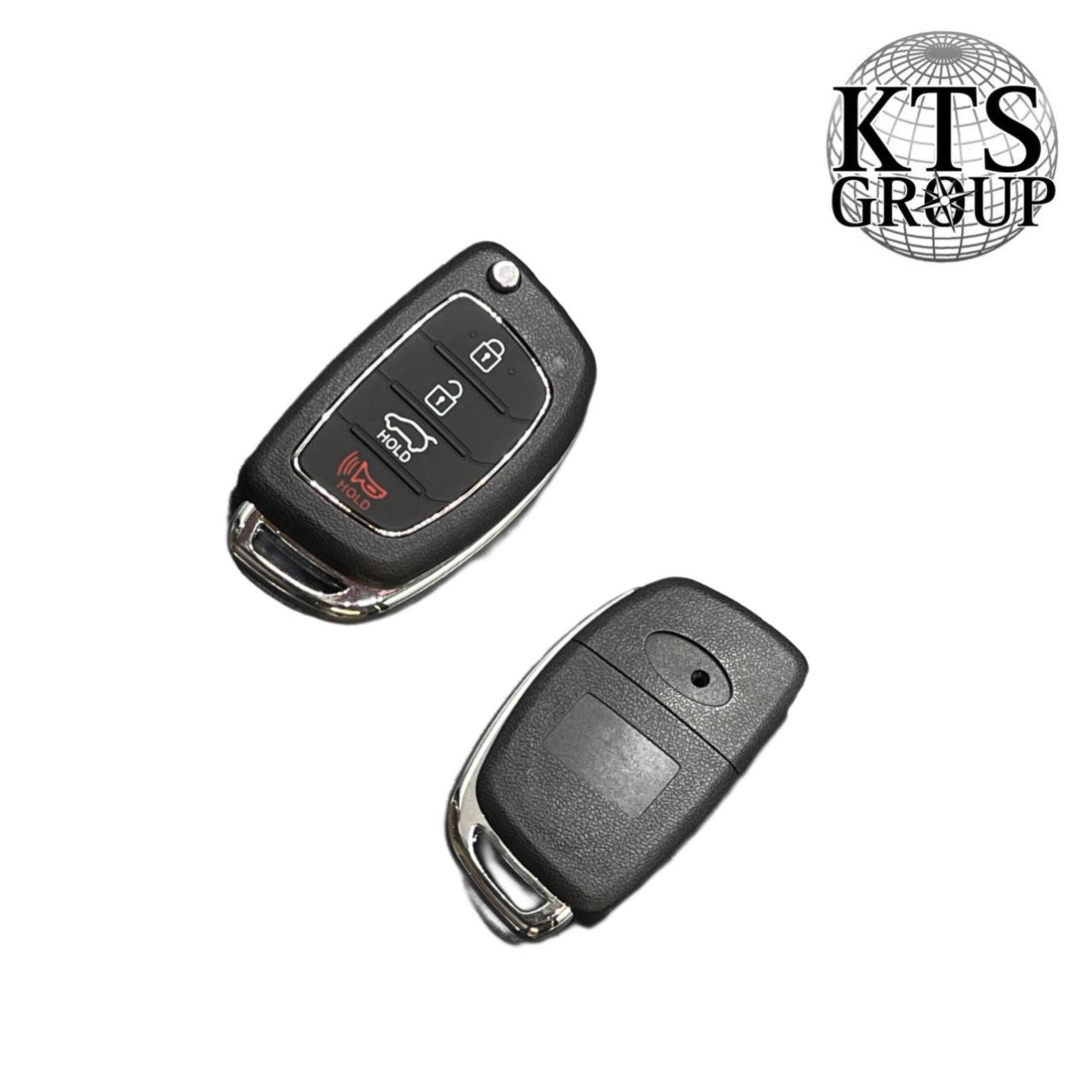 Hyundai Elantra/Sonata 3+1 mygtukų apverčiamas nuotolinio valdymo rakto ruošinys su HYN17 su panikos mygtuku