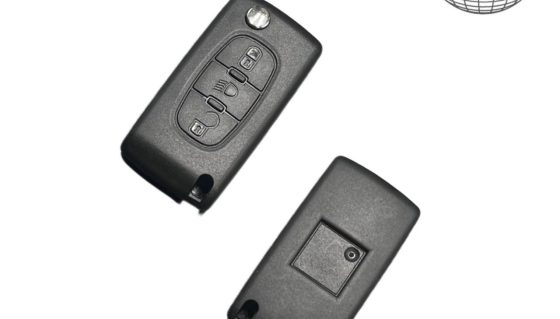 Peugeot/Citroen 407 3 mygtukai, apverčiami nuotolinio valdymo pulto raktai tuščia (HU83 rakto ašmenys -3 mygtukai - su baterijos vietos)