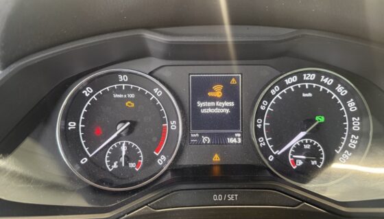 Keyless sistemos gedimo pranešimas prietaisų skydelyje
