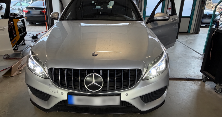 Mercedes C klasės universalas S205 KTS Group dirbtuvėse – pavarų neįjungimo diagnostika